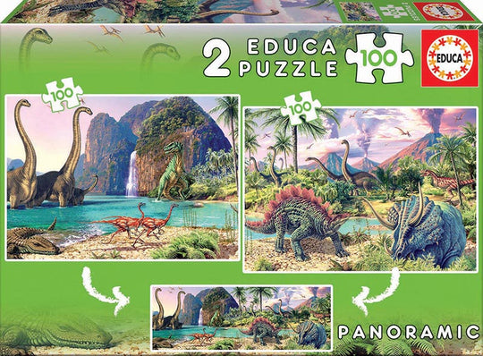 Educa Dino World 2x100 Palan Palapeliä
