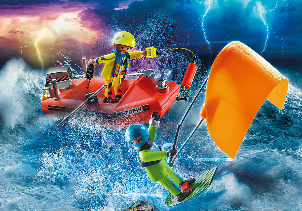Playmobil 70144 Merihätä: Leijalautailijan Pelastusvene