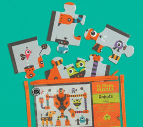 Pouch Puzzles Robots 12 Palaa