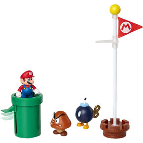 Super Mario Acorn Plains Diorama Leikkisetti  3 Hahmoa