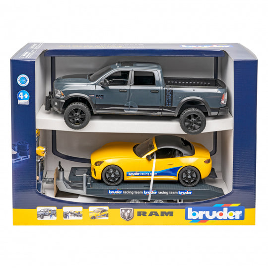 Bruder RAM 2500 Power Wagon ja Bruder Roadster Racing team ajoneuvo 1:16
