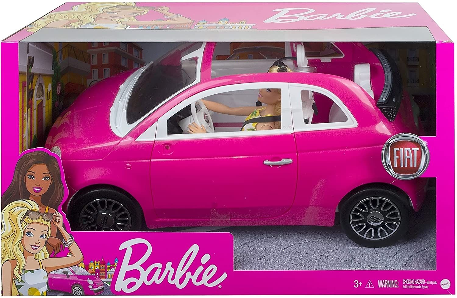 Barbie ja Auto Fiat 500