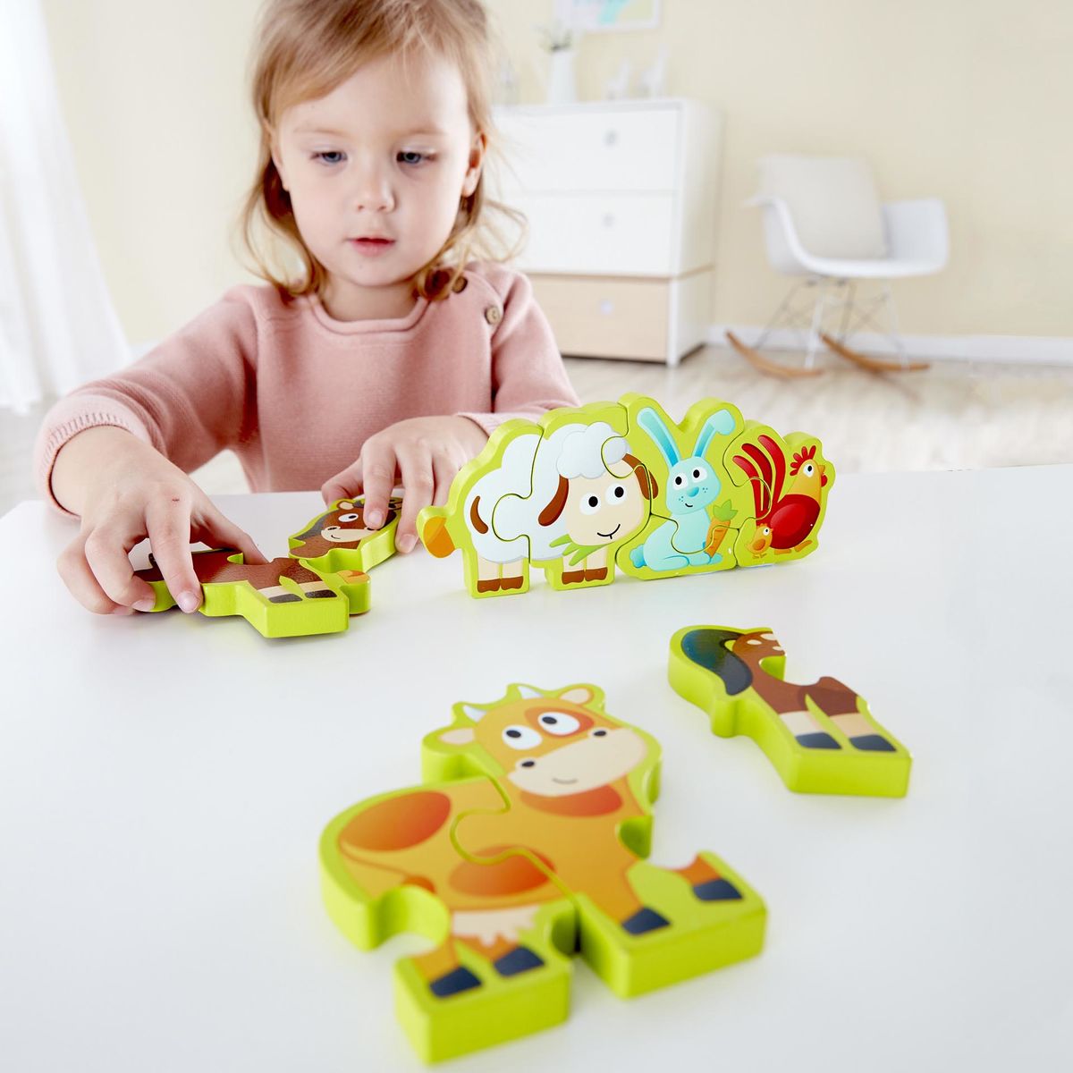 Hape Puinen Palapeli Eläimet Numeroilla