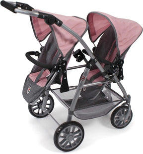 Bayer Chic 2000 Kaksostenrattaat Pinkki/Harmaa (Nukelle)