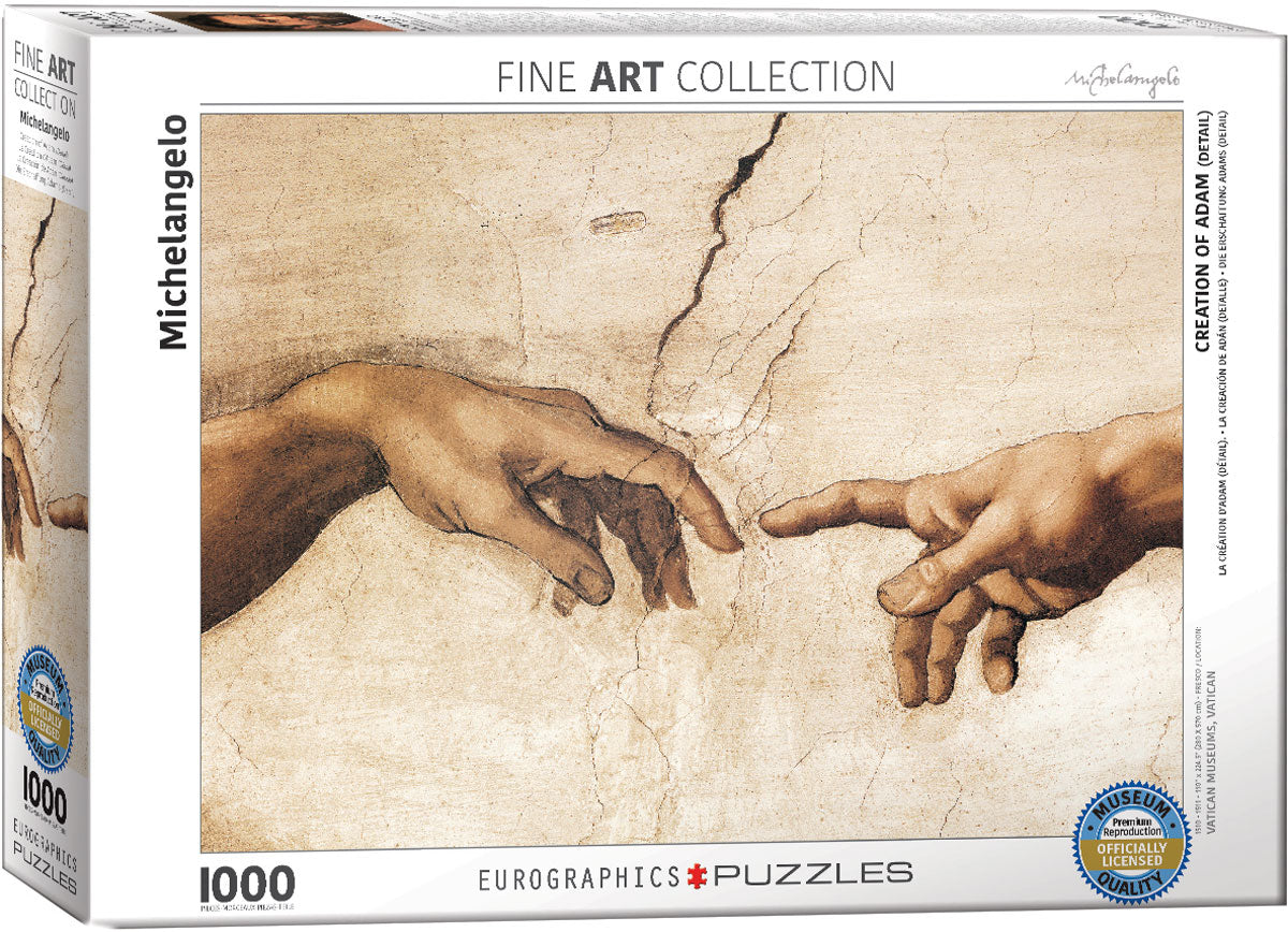 Eurographics 1000 Palan Palapeli Creation of Adam by Michelangelo