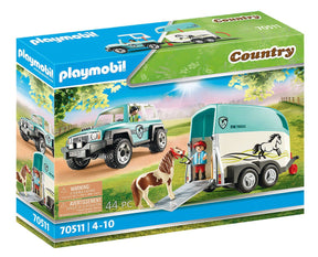Playmobil Country 70511 Henkilöauto ja Ponikuljetuskärry