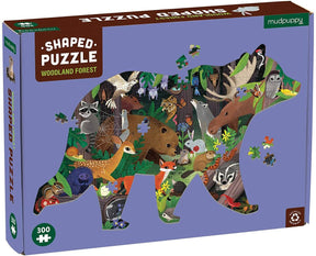 Mudpuppy Shaped Puzzle 300 Palaa Metsän Eläimet