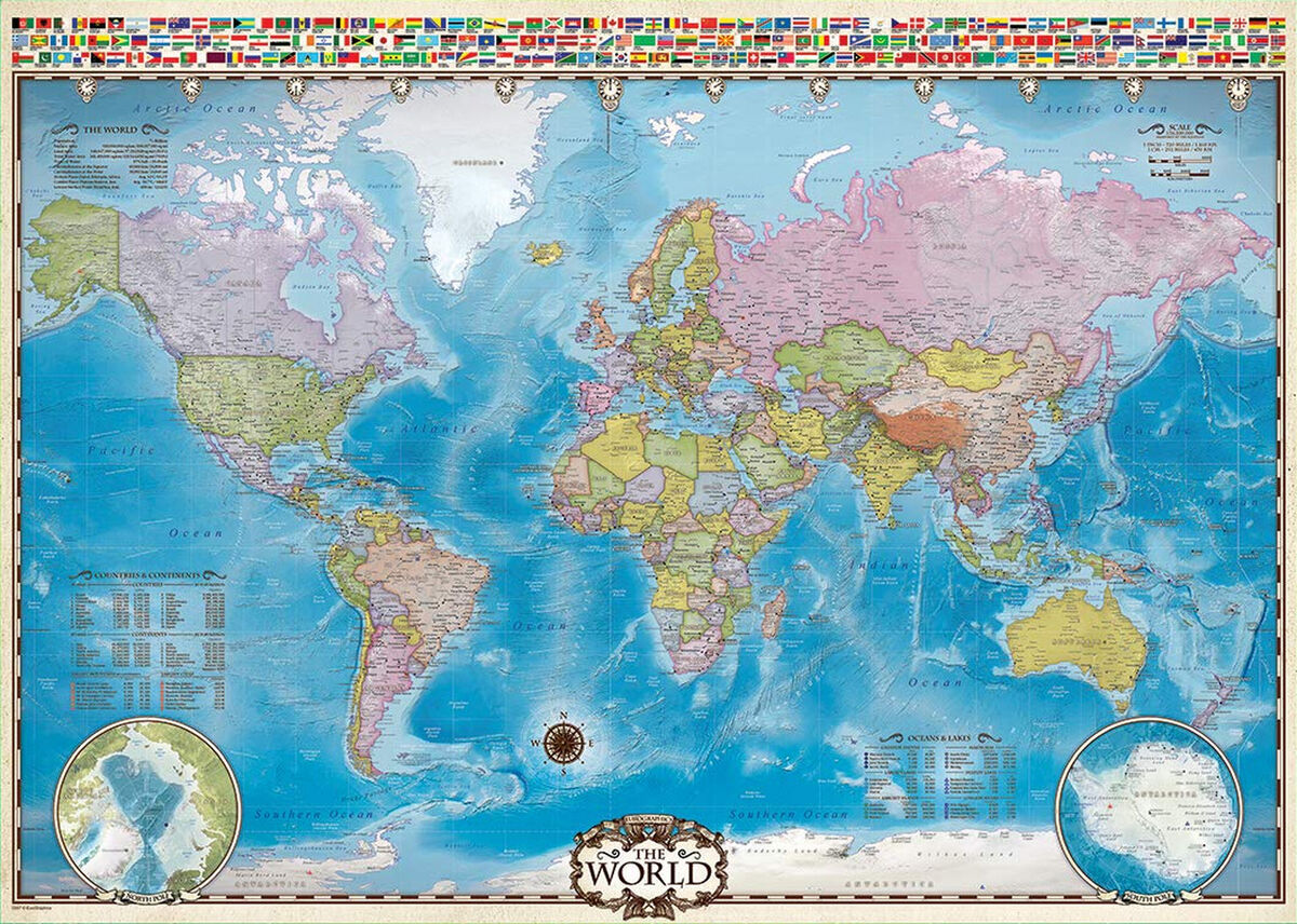 Eurographics 1000 Palan Palapeli Map Of The World