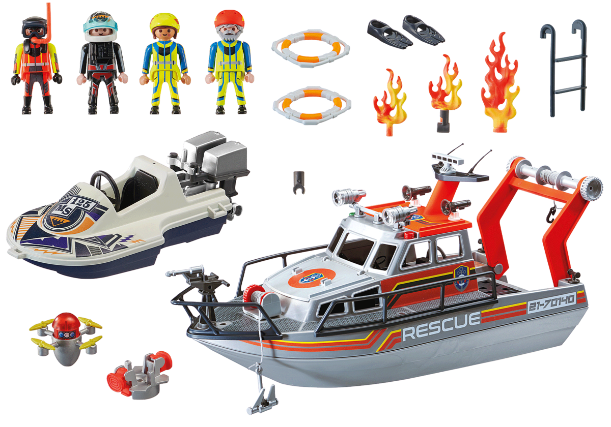 Playmobil 70140 Merihätä: Sammutusyksikkö ja Pelastusalus