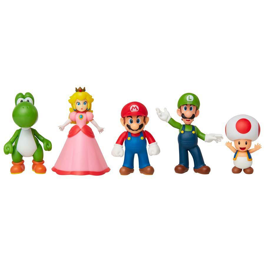Super Mario ja Ystävät Lahjapakkaus 5 x 6,5 cm Hahmoa