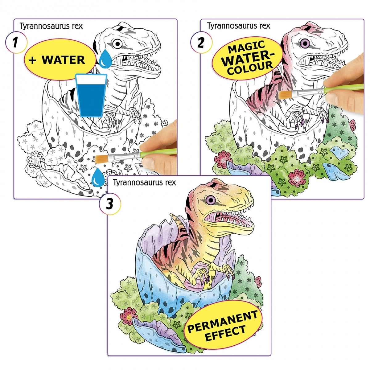 Dino World Watercolor Magic Book